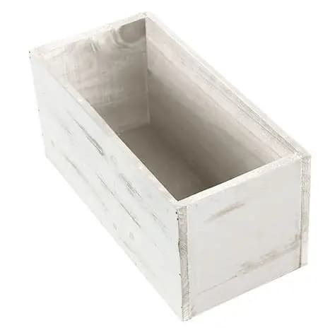 10INCH Rectangle Whtwash Wood Planter
