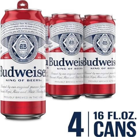 Budweiser 16OZ 4PK Can