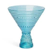 Blue Dotted Martini Glass 10oz