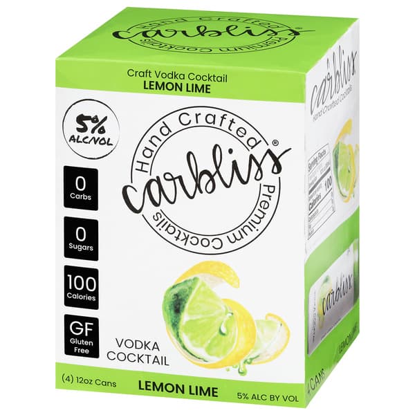 Carbliss Vodka Lemon Lime 4PK
