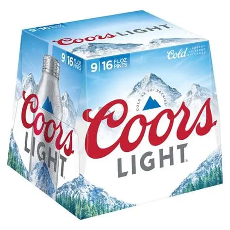 Coors Light Alum 16OZ 9PK