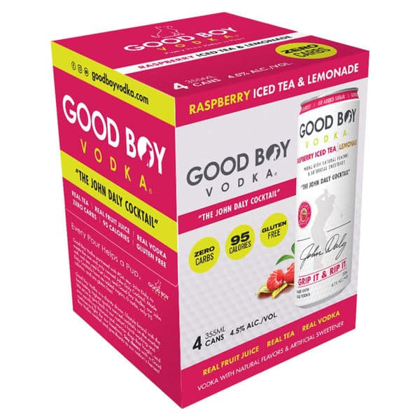 Good Boy Vodka Rasp Tea/Lemon 4PK