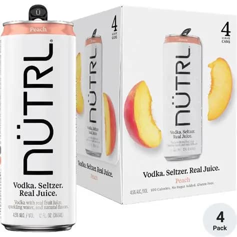Nutrl Peach 4PK Can