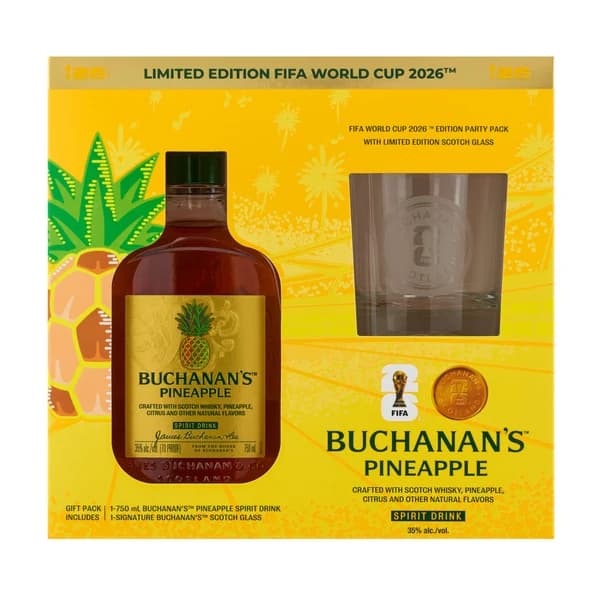Buchanans Pineapple 750 Gift Set W Glass