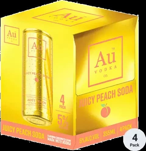 Au Vodka Cans Peach 4PK