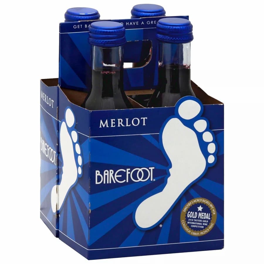 Barefoot Merlot 187 Ml 4PK