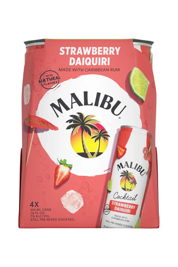Malibu Cktl Strawberry Daiquiri 4PK